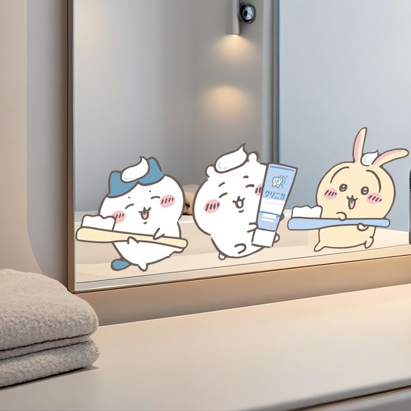 Home Goods Bathroom Decor - 핫 치이카와 미러 스티커 강력 접착