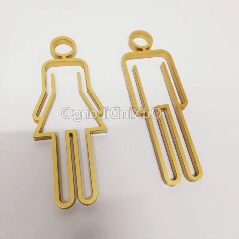Home Bathroom Door Signs - 속이 빈 아크릴 화장실 기호 뒷면