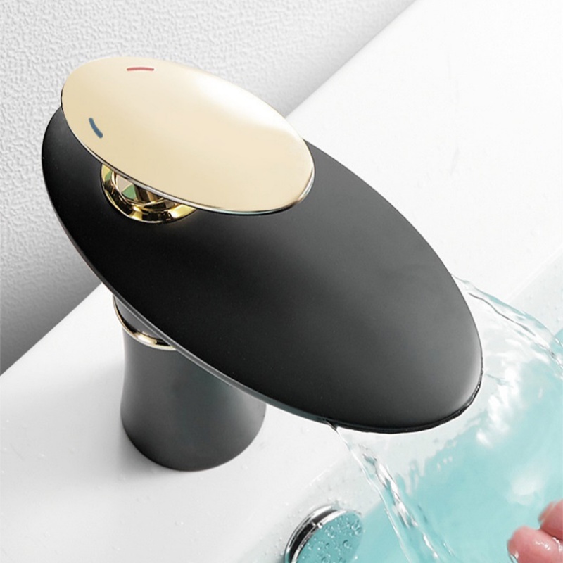 Home Hardware Bathroom Sinks - 폭포형 세면대 수전 화이트 골드 온수