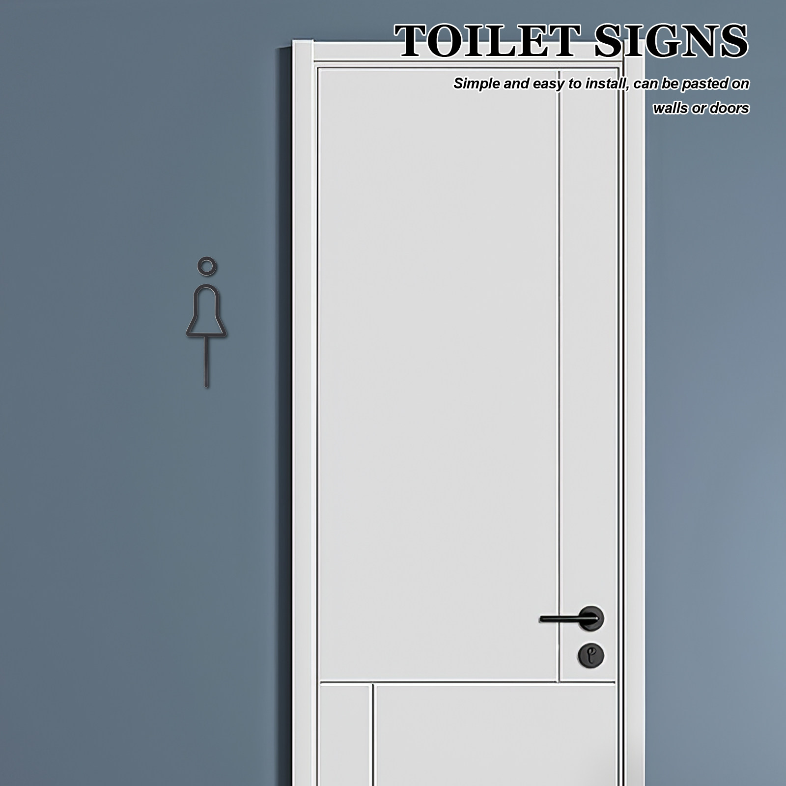 Home Bathroom Door Signs - 세련된 3D 화장실 표지판 세트, 남녀