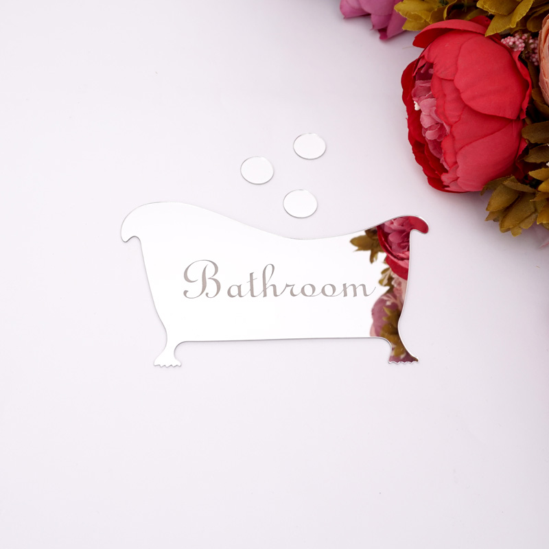 Home Bathroom Door Signs - 욕실 입구 표지판 아크릴 거울 표면
