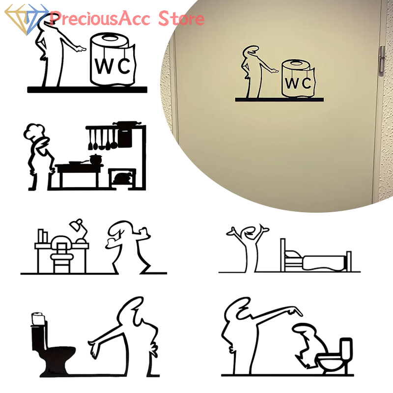 라 리네아 미니멀리스트 라인 아트 스티커 침실, 주방, - Home Bathroom Door Signs 리뷰 및 가격