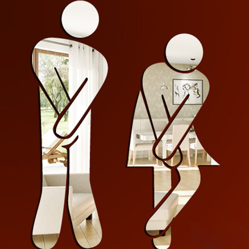 3D 아크릴 거울 화장실 문 사인 남자 여자 욕실 블랙 - Home Bathroom Door Signs 리뷰 및 가격