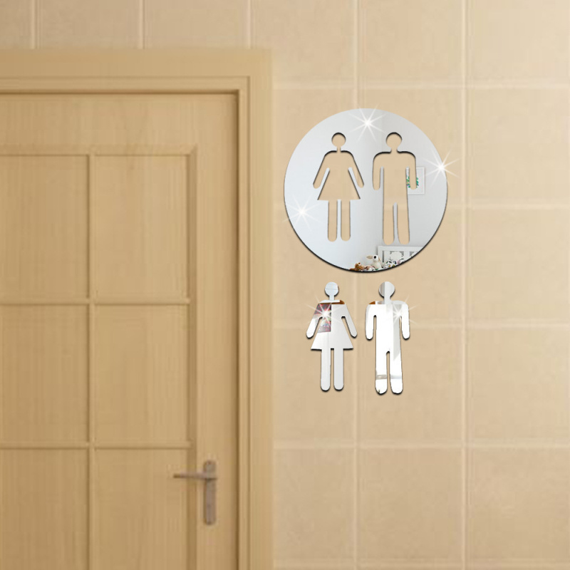 3D 아크릴 거울 화장실 문 사인 남자 여자 욕실 블랙 - Home Bathroom Door Signs 리뷰 및 가격
