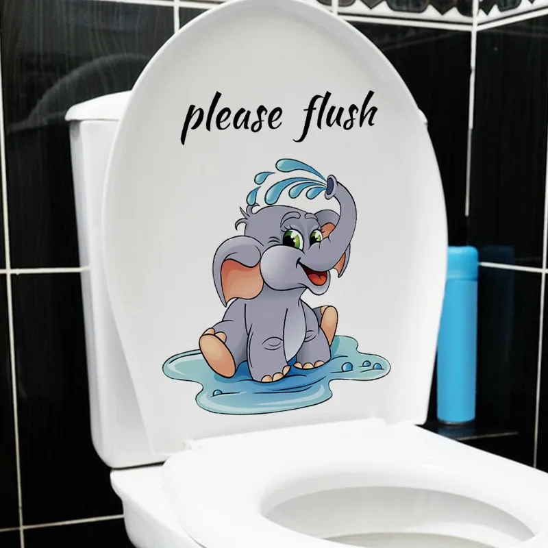 20PCS 귀여운 작은 코끼리 화장실 스티커 재미 있은 - Home Goods Bathroom Decor 리뷰 및 가격