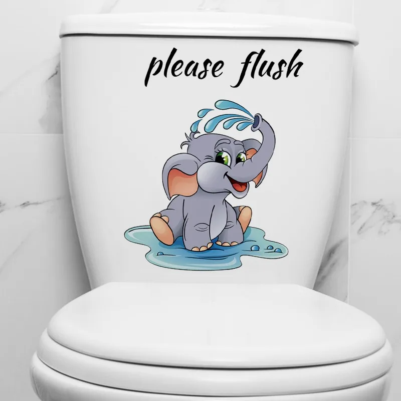 20PCS 귀여운 작은 코끼리 화장실 스티커 재미 있은 - Home Goods Bathroom Decor 리뷰 및 가격