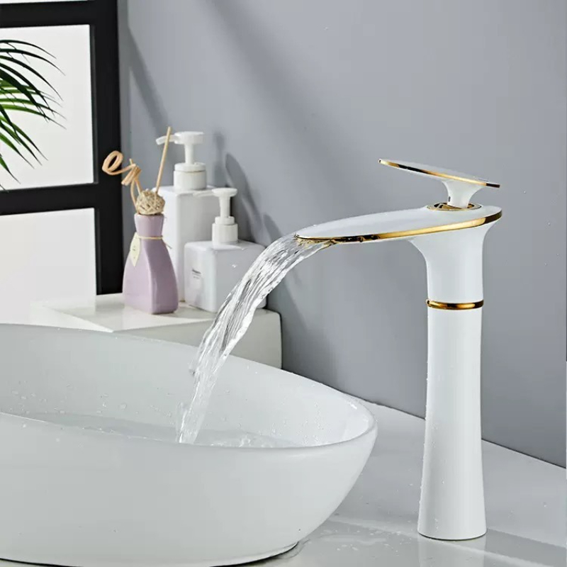 화이트/블랙 골드 폭포형 세면대 수도꼭지 온수 냉수 믹 - Home Hardware Bathroom Sinks 리뷰 및 가격