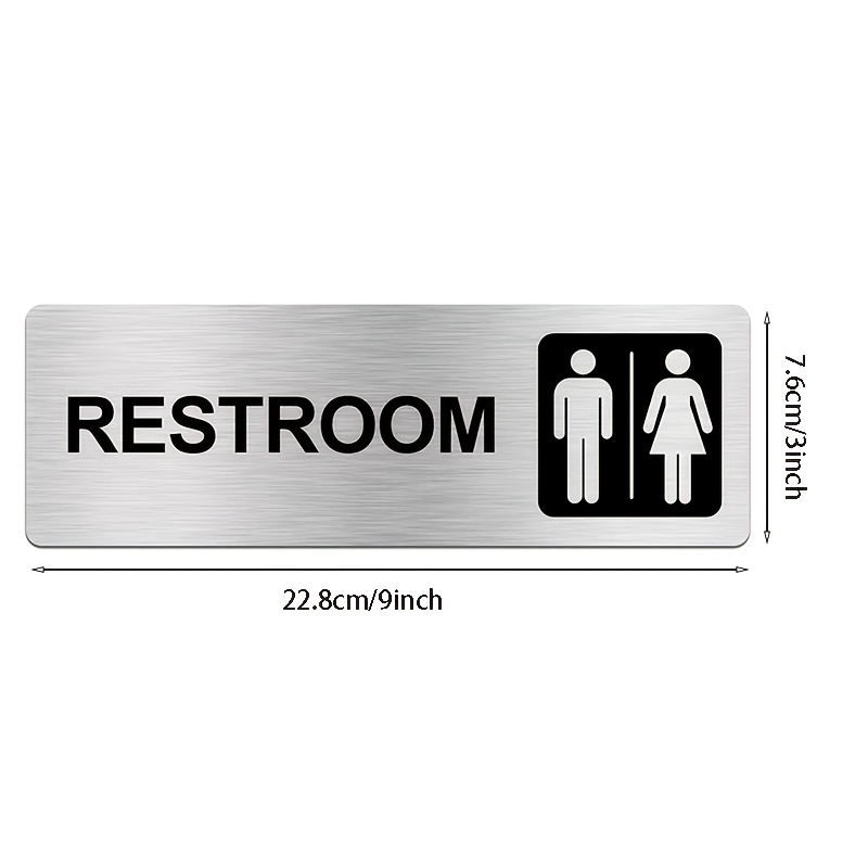 1Pcs 브러시드 메탈 화장실 표시판 자체 접착식 화장 - Home Bathroom Door Signs 리뷰 및 가격
