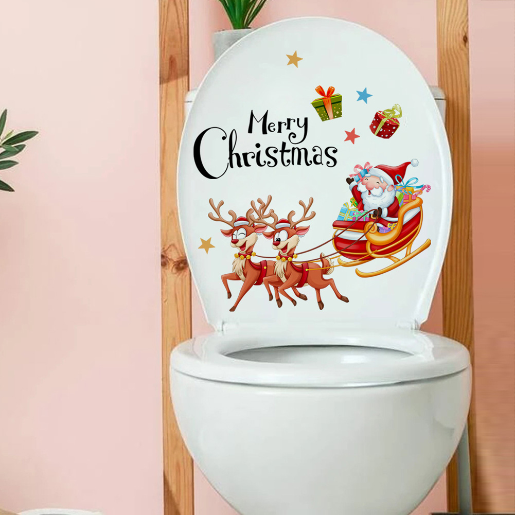 산타 클로스 사슴 캐리지 벽 스티커 크리스마스 욕실 장 - Home Of The Year Bathroom 리뷰 및 가격