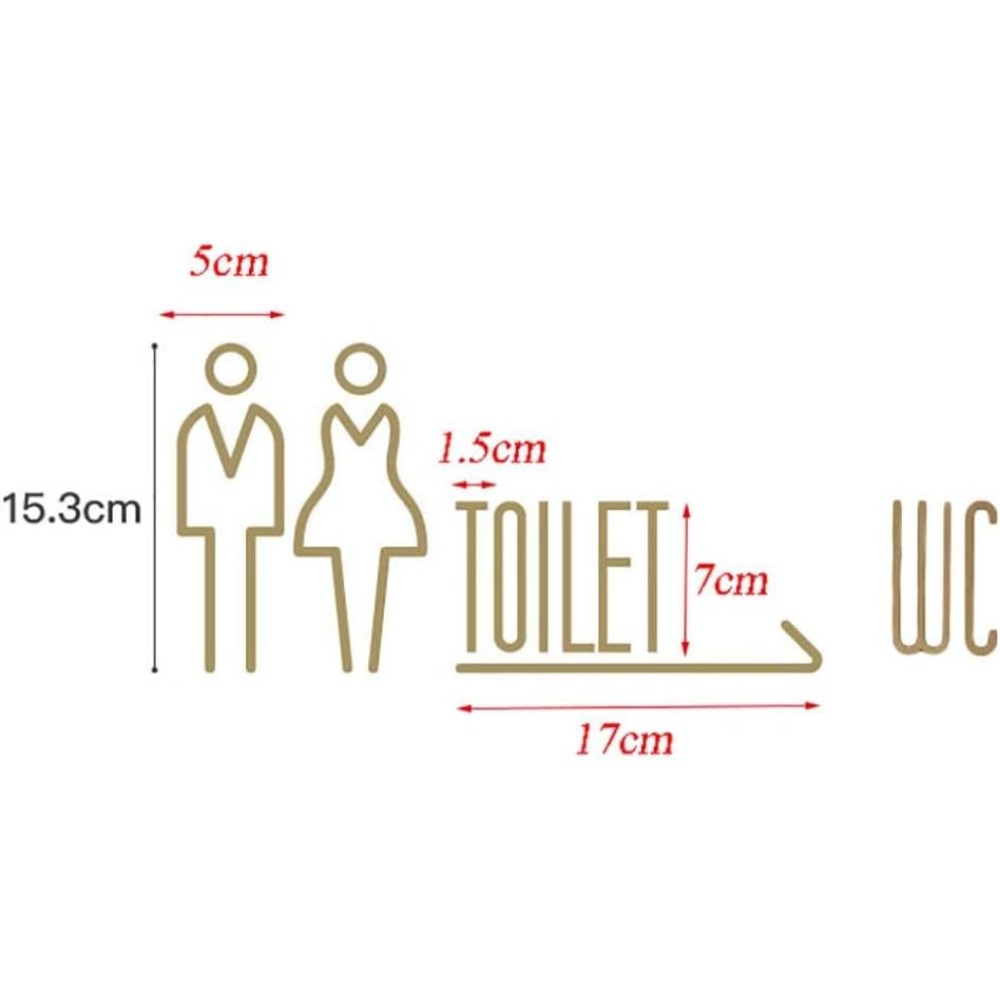 자가 접착식 황동 WC 표지판 화장실 문패 호텔 사무실 - Home Bathroom Door Signs 리뷰 및 가격