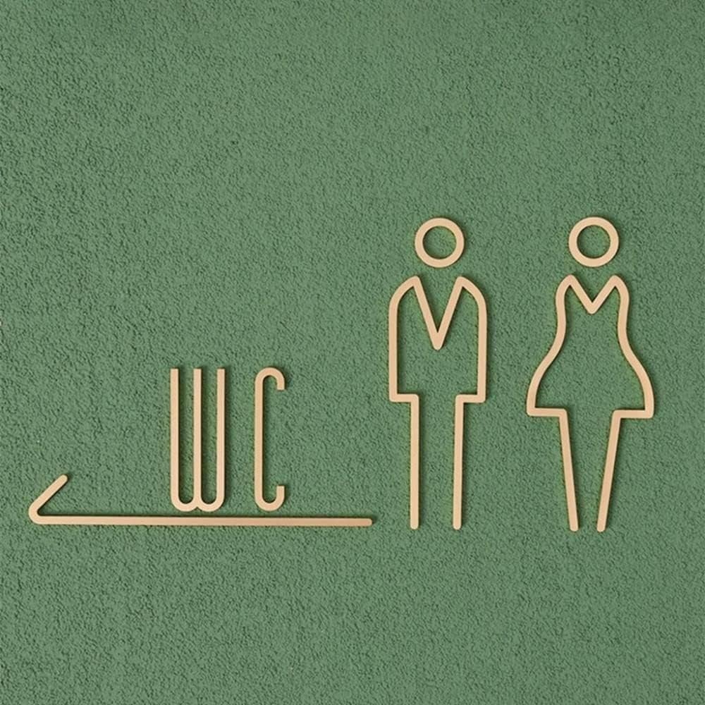자가 접착식 황동 WC 표지판 화장실 문패 호텔 사무실 - Home Bathroom Door Signs 리뷰 및 가격