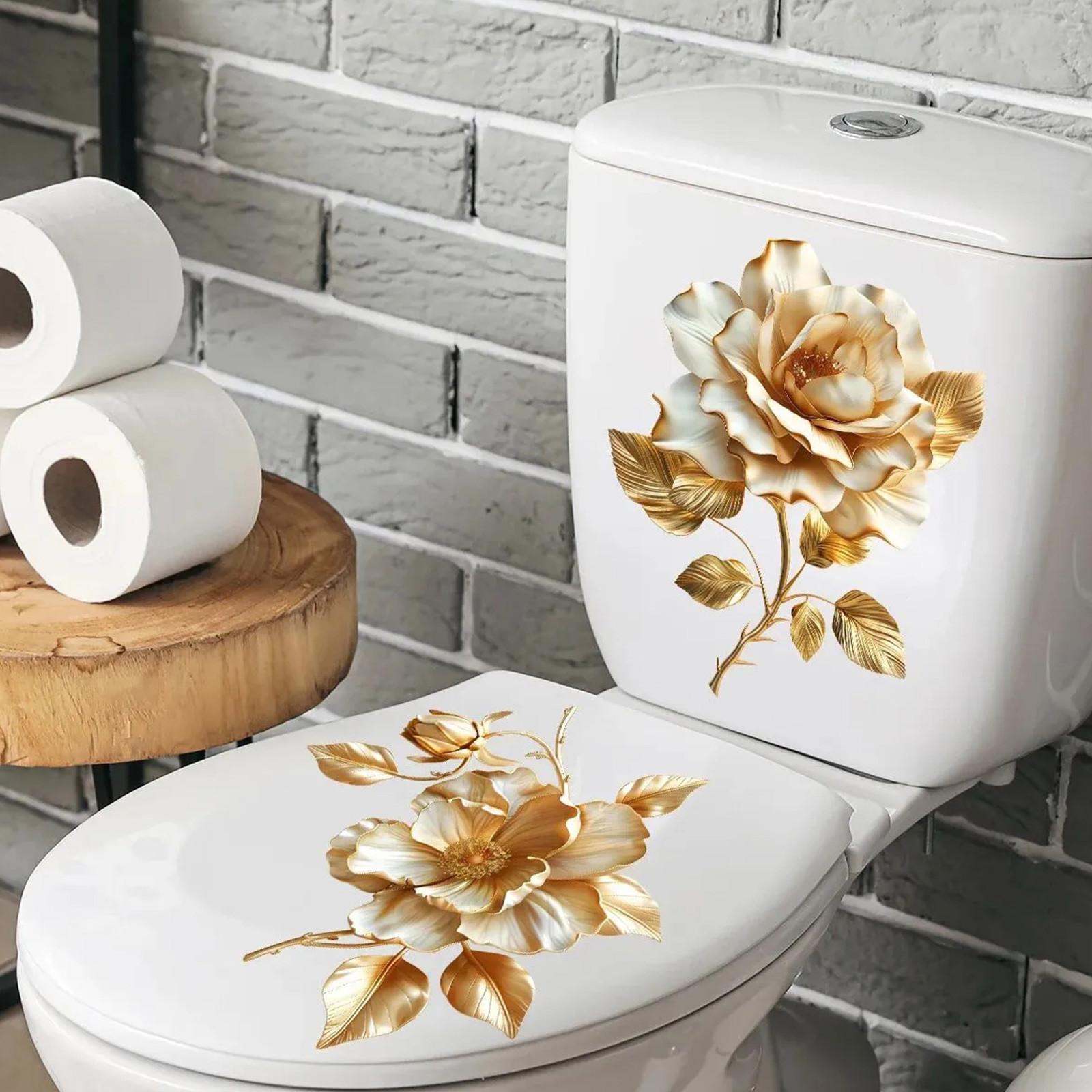 2pcs 꽃무늬 화장실 스티커는 욕실 벽 데칼에 낭만적 - Home Of The Year Bathroom 리뷰 및 가격