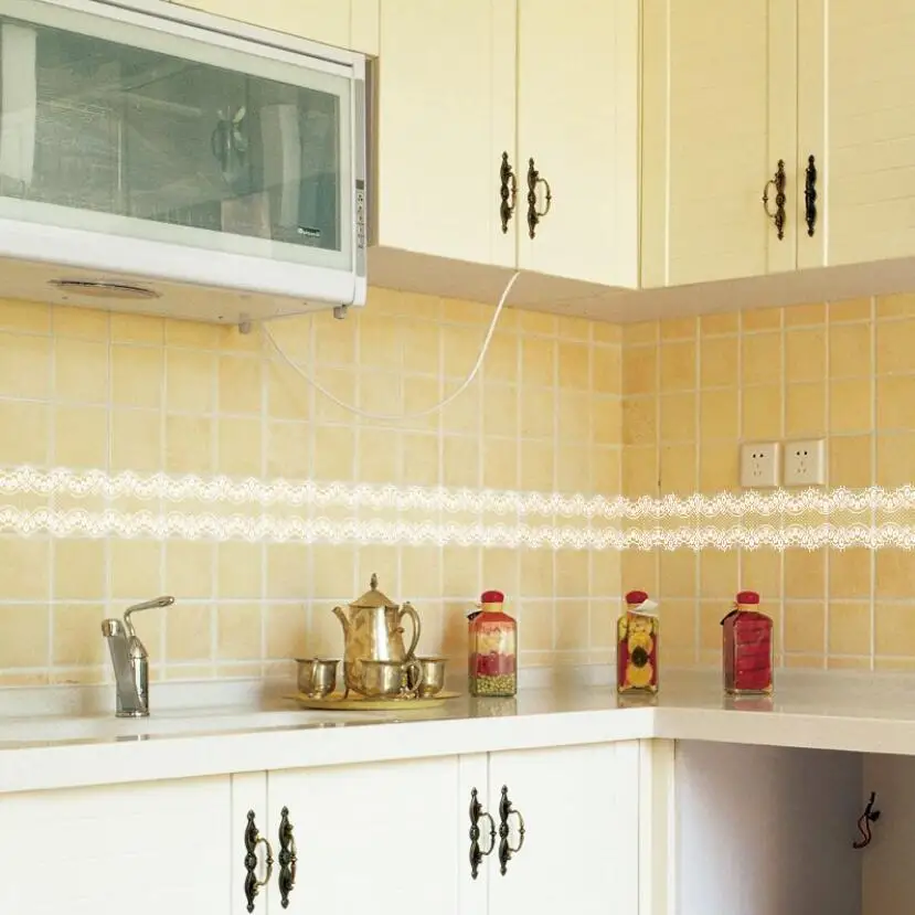 달콤한 레이스 디자인 벽지 테두리 스티커 주방 타일 허 - Home Bathroom Tiles 리뷰 및 가격